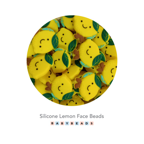 Silicone Beads - Lemon Face.