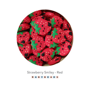 Silicone Beads - Strawberry Face.